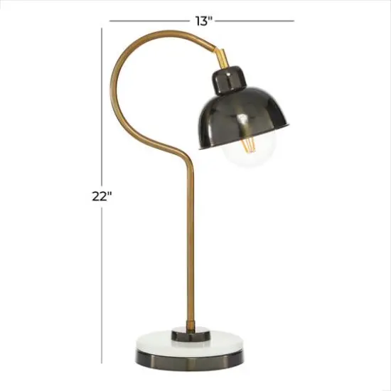 Black Metal Industrial Desk Lamp, 22" x 7" x 13" {6}