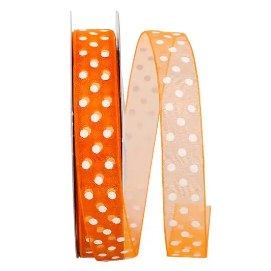 The Ribbon Roll 5/8" x 25yd. Sheer Swiss Dots Ribbon Royal {2}