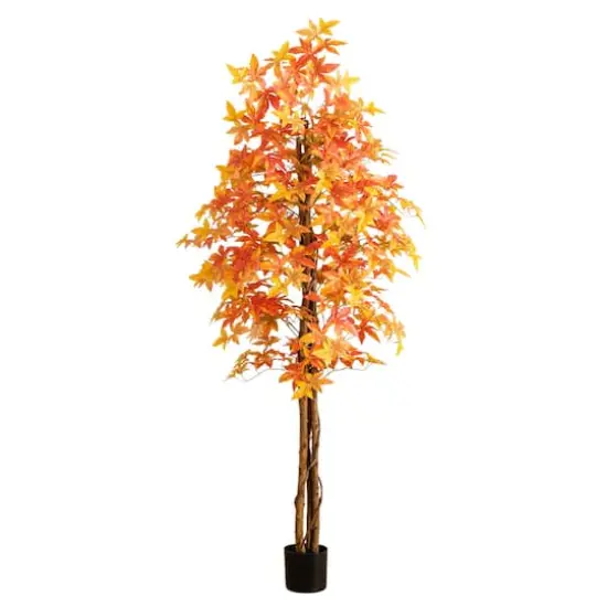 7ft. Autumn Deluxe Maple Artificial Fall Tree {1}