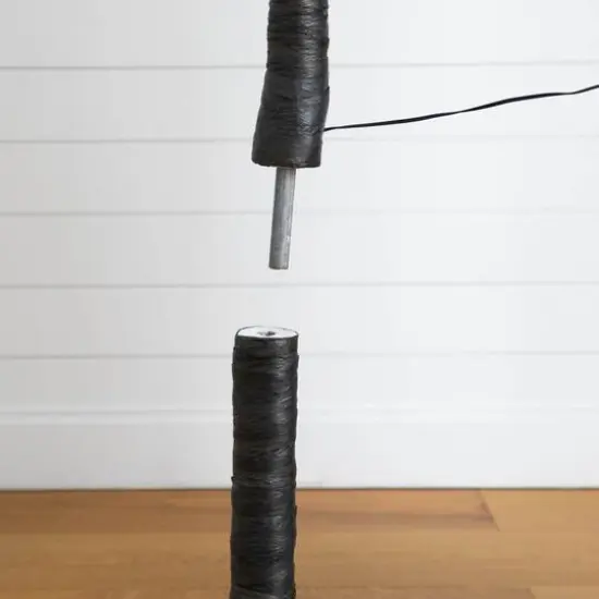 7ft. Pre-Lit Halloween Deluxe Black Twig Artificial Tree with 180 Orange & Purple LED Lights {7}