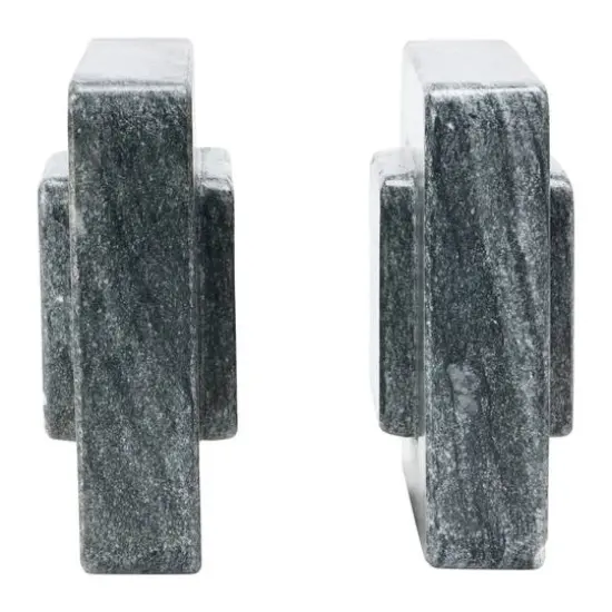 Hello Honey&reg; Square Marble Bookends Set Black {5}