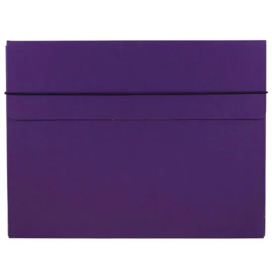 JAM Paper Strong Thick Portfolio Carrying Case with Elastic Band Closure Purple {1}