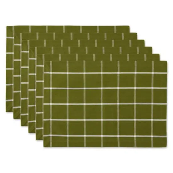 DII&reg; Ventana Green Check Placemats, 6ct. {1}