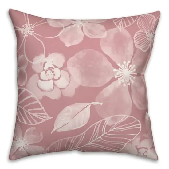 18" x 18" Watercolor Flowers Versatile Throw Pillow Blush {1}