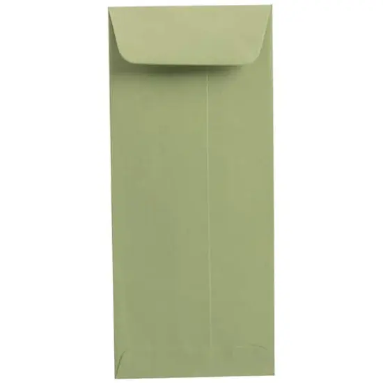 JAM Paper 4.125" x 9.5" Policy Business Colored Envelopes, 50ct. Olive {1}