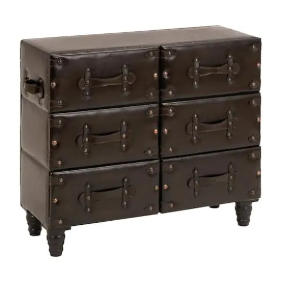 32" Black Faux Leather & Cedar Traditional Chest {1}