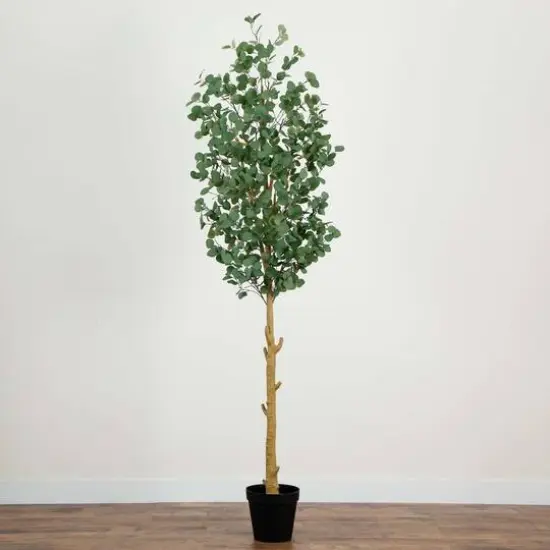 9ft. Potted Green Artificial Eucalyptus Tree {10}