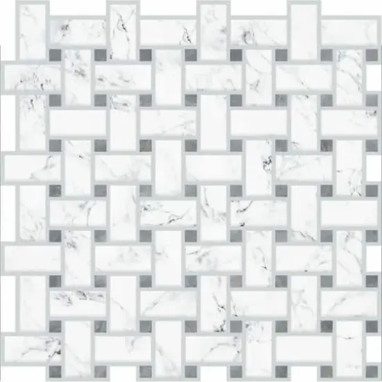 RoomMates Basketweave Carrara Marble Peel & Stick Backsplash StickTiles&reg; {1}