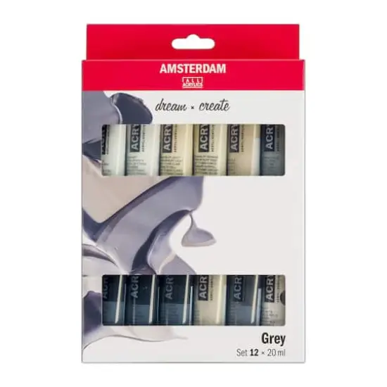 Amsterdam 12 Color Gray Acrylic Paint Set {1}