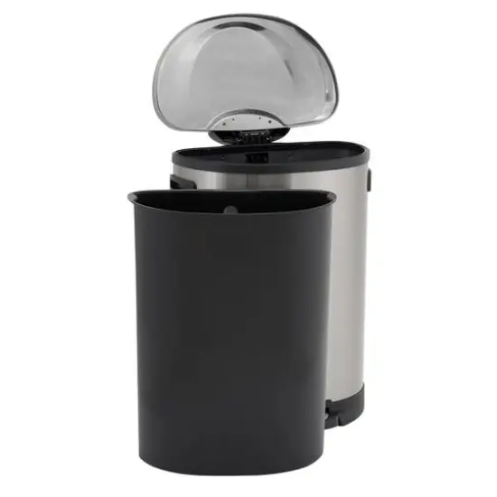 Household Essentials 13 gal. Stainless Steel Oval Trash Can with Step {5}