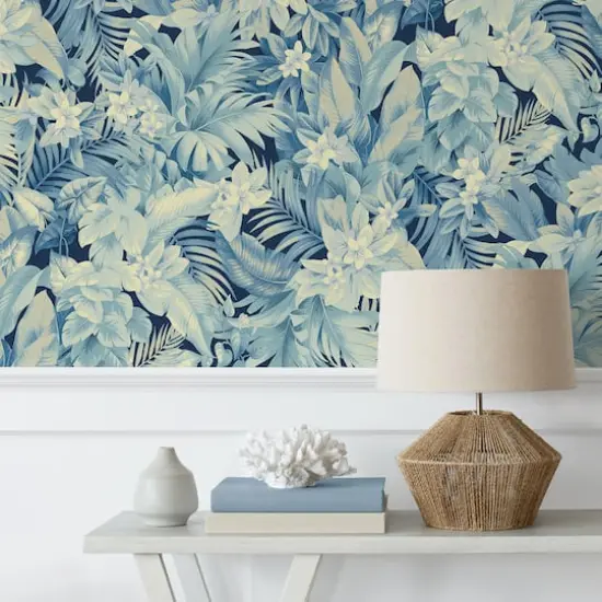 Tommy Bahama Umbrella Palm Peel & Stick Wallpaper Lapis {5}