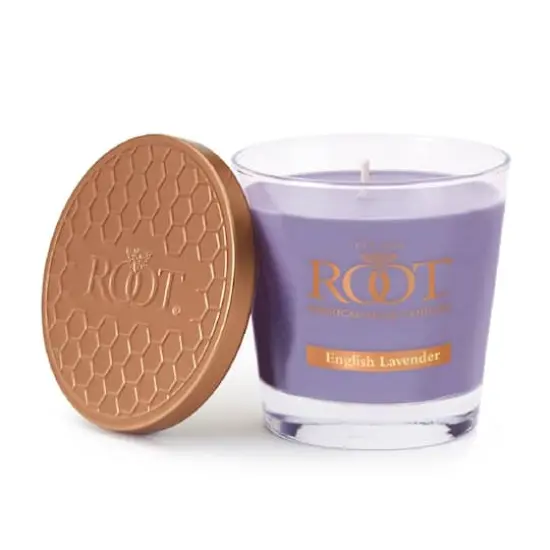 Root Candles 6.3oz. Small Scented Honeycomb Veriglass Jar Candle English Lavender {1}