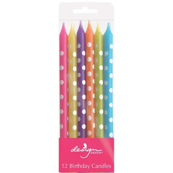 Design Design Bright Polka Dots Birthday Candle Sticks Set {1}