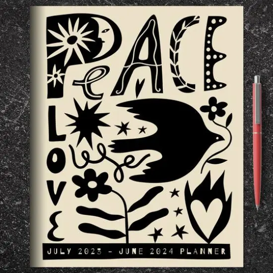 TF Publishing 2023 - 2024 Peace Love Large Monthly Planner {5}