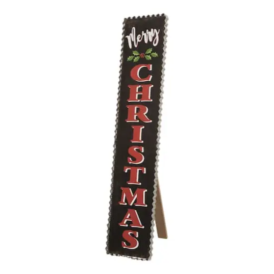 Glitzhome&reg; 3ft. Black Wooden Christmas Porch Sign {1}