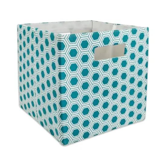 DII&reg; 13" Polyester Honeycomb Storage Cube Teal {1}