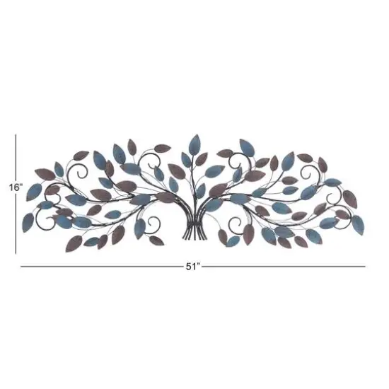 Blue Metal Traditional Tree Branches Wall Decoration {5}
