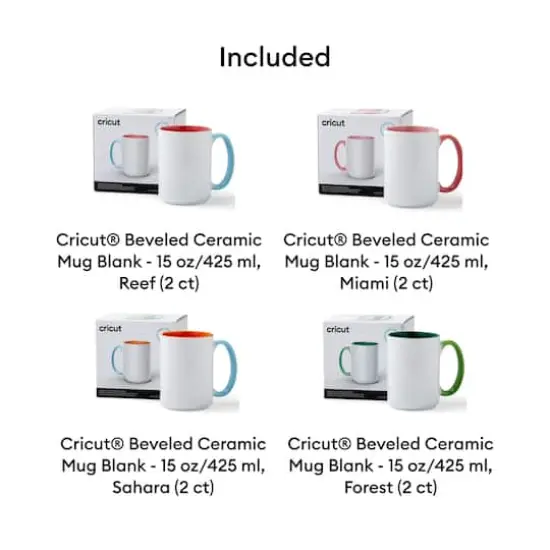 Cricut&reg; 15oz. Color-Pop Beveled Ceramic Mug Blank Bundle {3}
