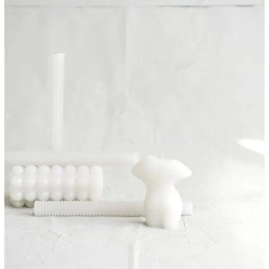 Hello Honey&reg; 10" Unscented Hobnail Taper Candles In Box Set Dove Gray {4}