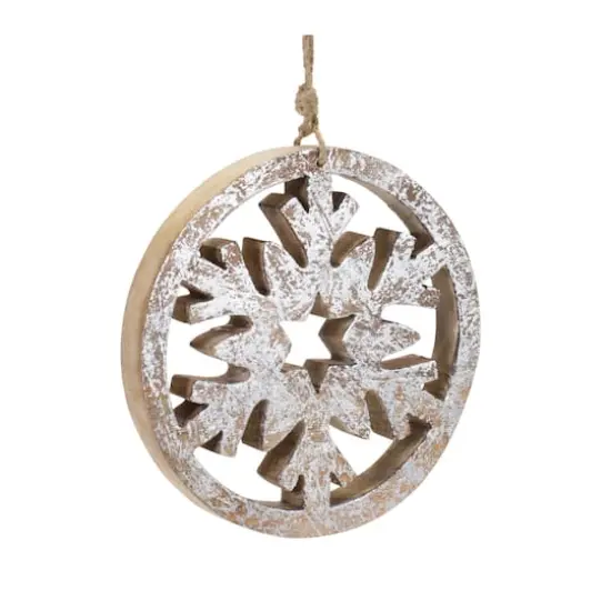 Cut Out Snowflake Wood Ornament Set {4}