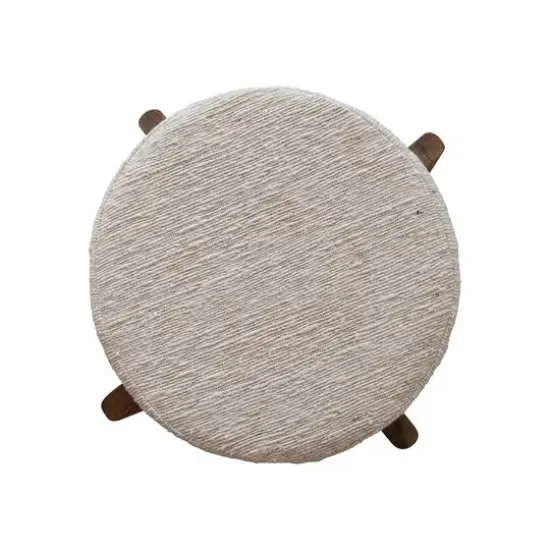 Hello Honey® 22" Woven Cotton & Wool Blend Table to Stool with Oak Wood Legs {15}