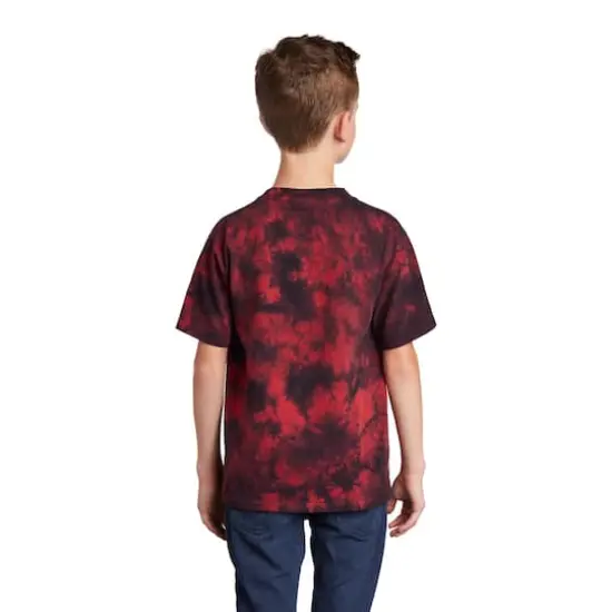 Port & Company&reg; Crystal Tie-Dye Youth T-Shirt Black/Red {6}