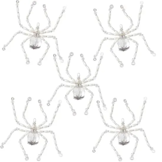 Solid Oak Nostalgic Christmas Silvery Christmas Spiders Beaded Crystal Ornament Kit {3}