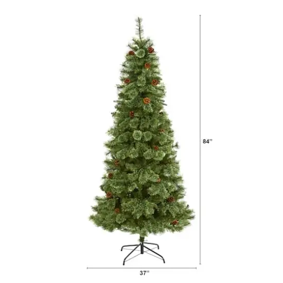 7ft. Unlit White Mountain Pine Artificial Christmas Tree {3}