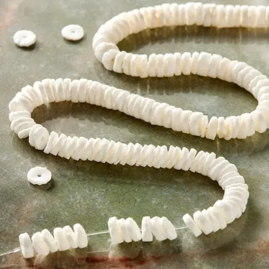 White River Shell Rondelle Beads, 5mm by Bead Landing&trade; {3}