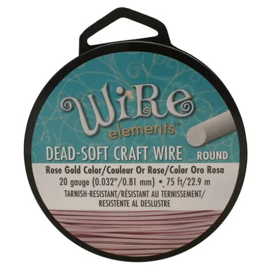The Beadsmith&reg; Wire Elements&trade; 20 Gauge Tarnish Resistant Soft Temper Wire, 75ft. Rose Gold {5}