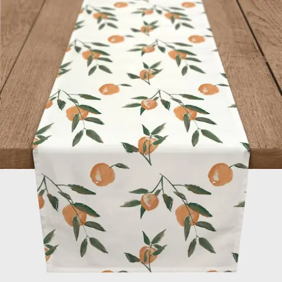 Peachy Pattern 16" x 90" Cotton Twill Runner {1}