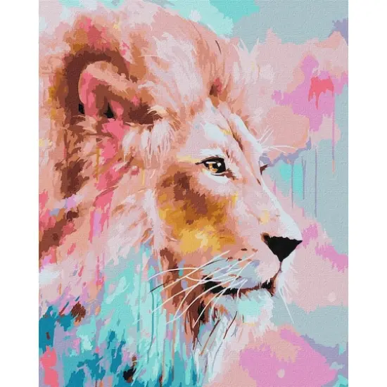 Ideyka Pink Lion Painting by Numbers Kit {1}