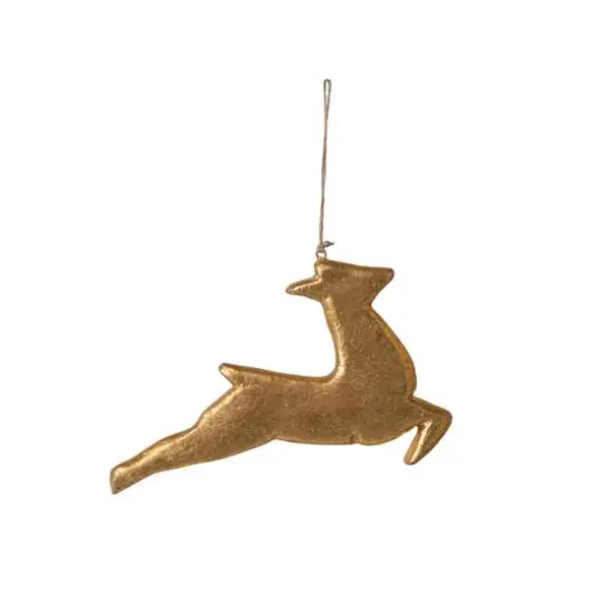 Hello Honey&reg; 8" Gold Paper Mache Deer Ornament {1}