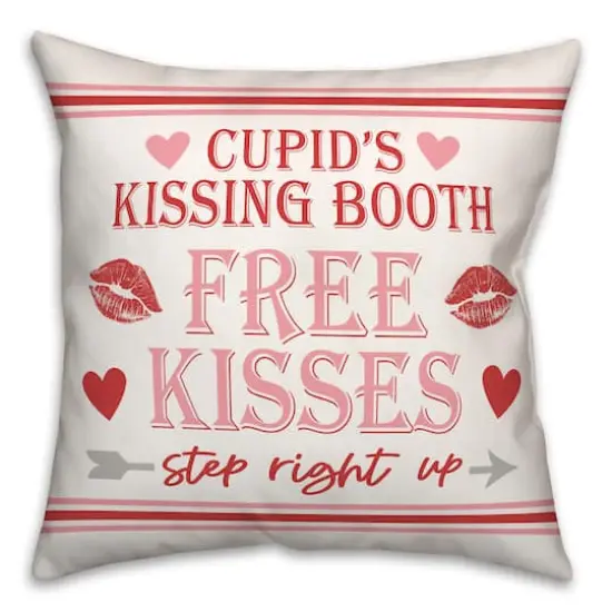 Cupid Kissing Booth Throw Pillow, 18" x 18" {1}