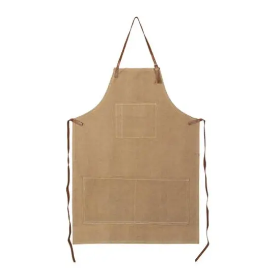Hello Honey&reg; Khaki Apron with Pockets & Leather Ties {3}