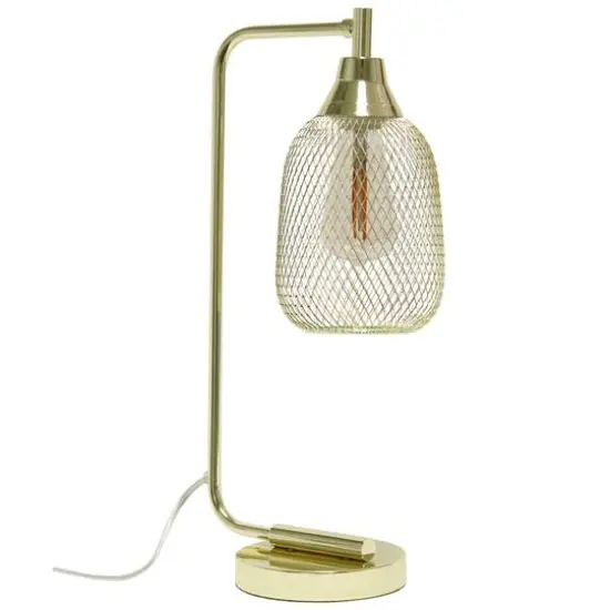 Lalia Home 19" Industrial Mesh Desk Lamp Gold {1}