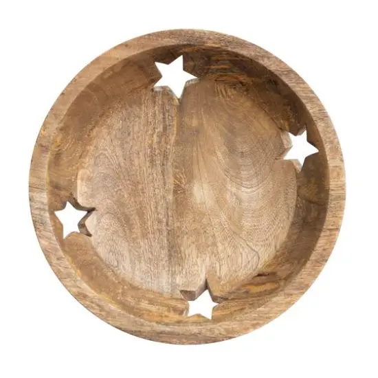 Hello Honey&reg; 11.5" Star Cutout Mango Wood Bowl {7}
