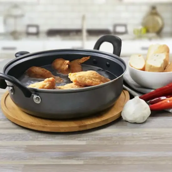 Gibson Everyday® 12" Highberry Gray Nonstick All Purpose Pan with Lid {3}