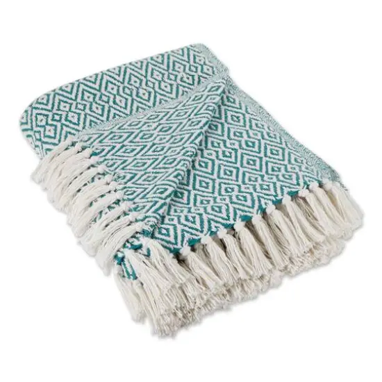 DII&reg; Double Diamond Throw Teal {1}