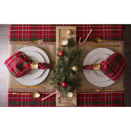 DII&reg; 52" Tartan Holly Plaid Tablecloth {7}