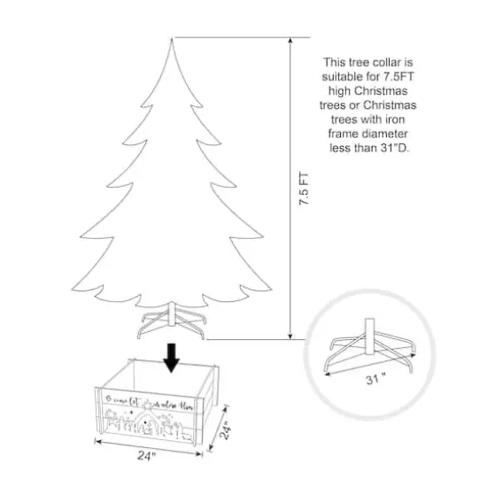 Glitzhome&reg; 24" Nativity Scene Tree Collar {9}