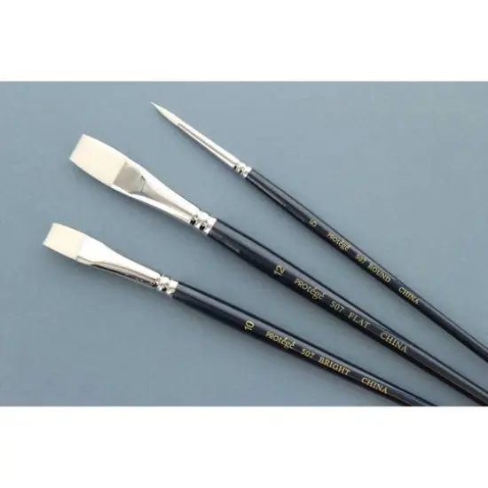 Prot&eacute;g&eacute; White Nylon Short Handle 3 Piece Brush Set {3}