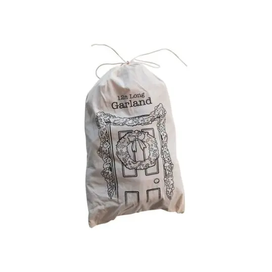 Hello Honey&reg; 12ft. Handmade Wool Felt Ball Garland in Printed Drawstring Bag Oatmeal {4}