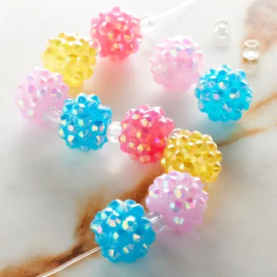 Multicolor Cluster Faceted Round Beads, 12mm by Bead Landing&trade; {3}