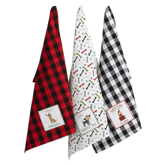 DII&reg; Christmas Puppy Embellished Dishtowel Set {1}
