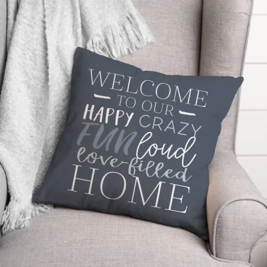 18" x 18" Love Filled Home Throw Pillow Slate {3}