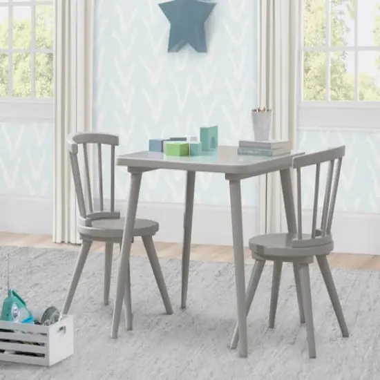 Delta Children Windsor Table & 2 Chairs Set Gray {4}