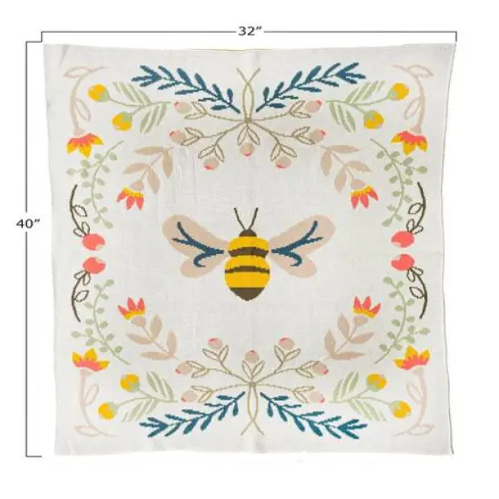 Hello Honey&reg; Cotton Knit Baby Blanket with Bee Pattern {6}