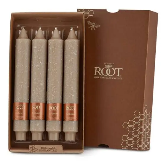 Root Candles 9" Unscented Timberline&trade; Collenette Taper Candles, 4ct. Taupe {1}