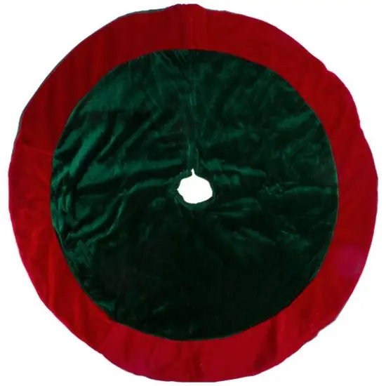 26" Green & Red Velveteen Tree Skirt {4}